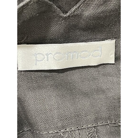 Promod Women's Grey Wide-Leg Linen‎ Blend Trousers, Size 16 - Picture 4 of 7